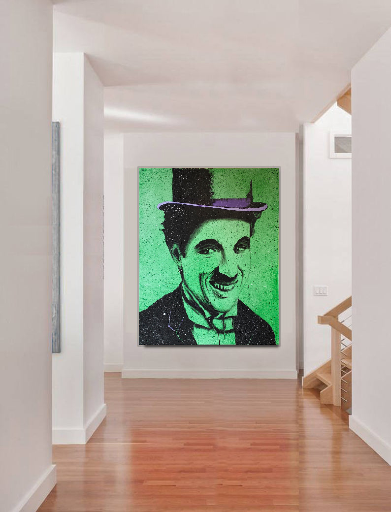 Mr. Chaplin - Abstract portrait of Charlie Chaplin by Mohabbat Ahmadi