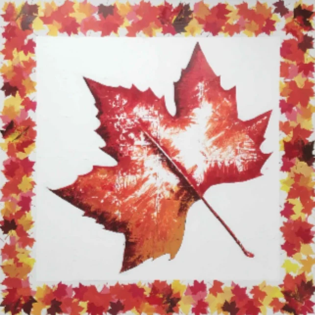 Autumn Leaf - Abstract painting by Mohabbat Ahmadi inspired by fall season transformation