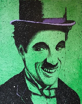 Mr. Chaplin - Abstract portrait of Charlie Chaplin by Mohabbat Ahmadi