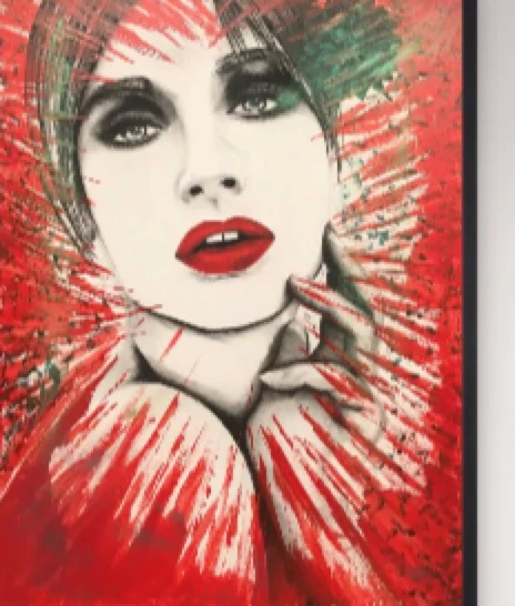 Glamour - Mixed media portrait by Mohabbat Ahmadi exploring themes of beauty and essence