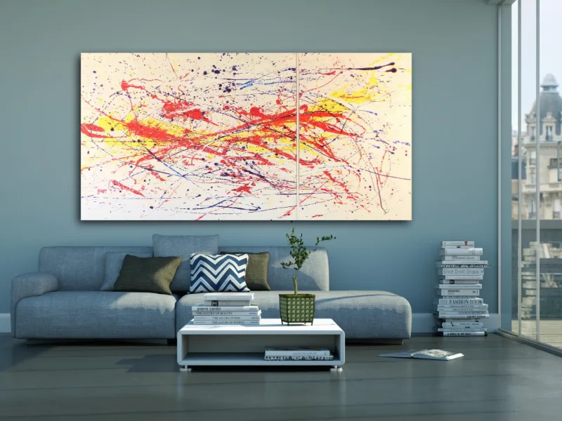Beauty in Chaos - Large abstract painting by Mohabbat Ahmadi exploring order within disorder